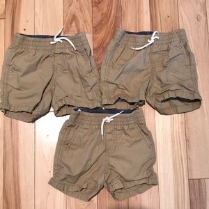 3 pairs of Baby Gap 12-18 mo. khaki pull-on shorts